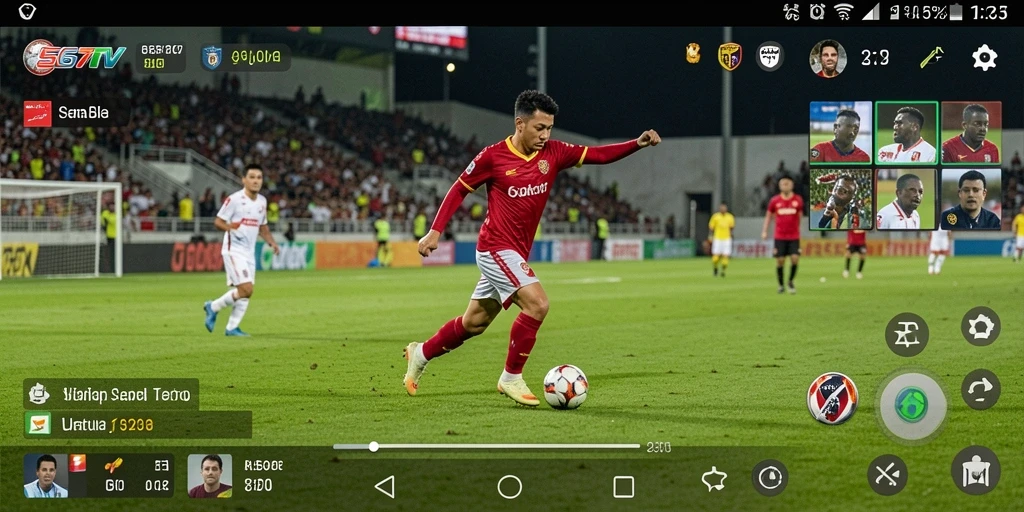 Gameplay menarik dalam aplikasi 567TV saat mengikuti pertandingan sepak bola.