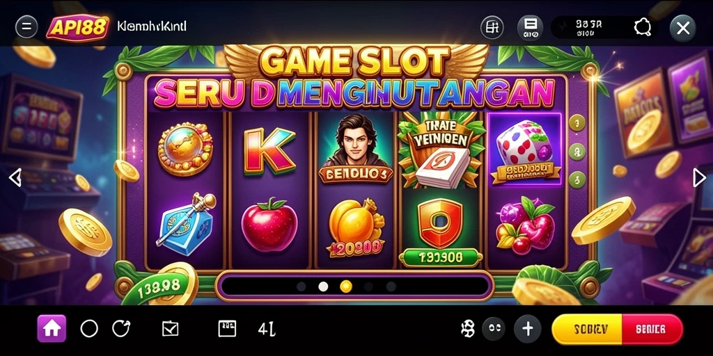 Tangkapan layar gameplay Slot API88 yang menampilkan mesin slot menawan.
