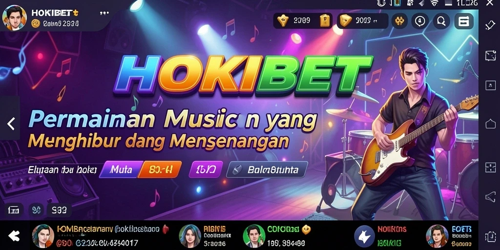 Screenshot gameplay HOKIBET dengan tampilan interaktif musik.