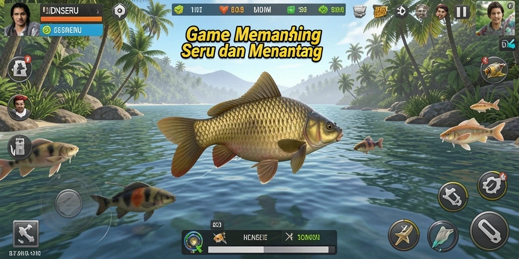 Screenshot gameplay menampilkan pengalaman memancing yang seru di IDNSERU.