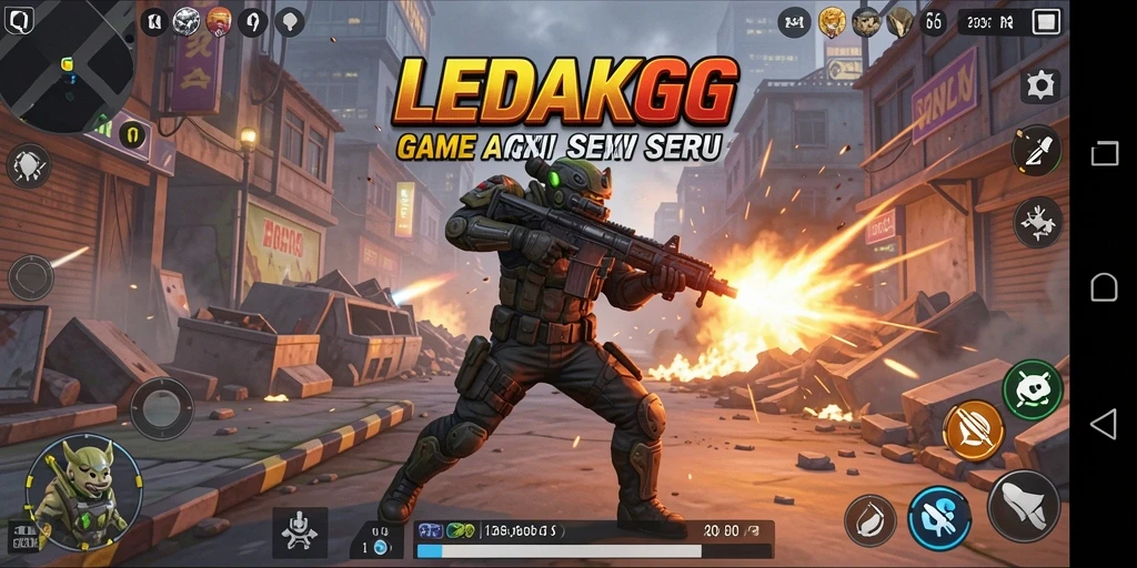 Tangkapan layar gameplay LEDAKGG menampilkan aksi penuh ketegangan.