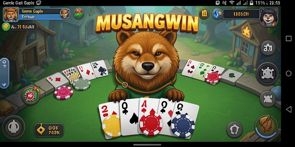 Tampilan menarik dari gameplay Gaple di MUSANGWIN.