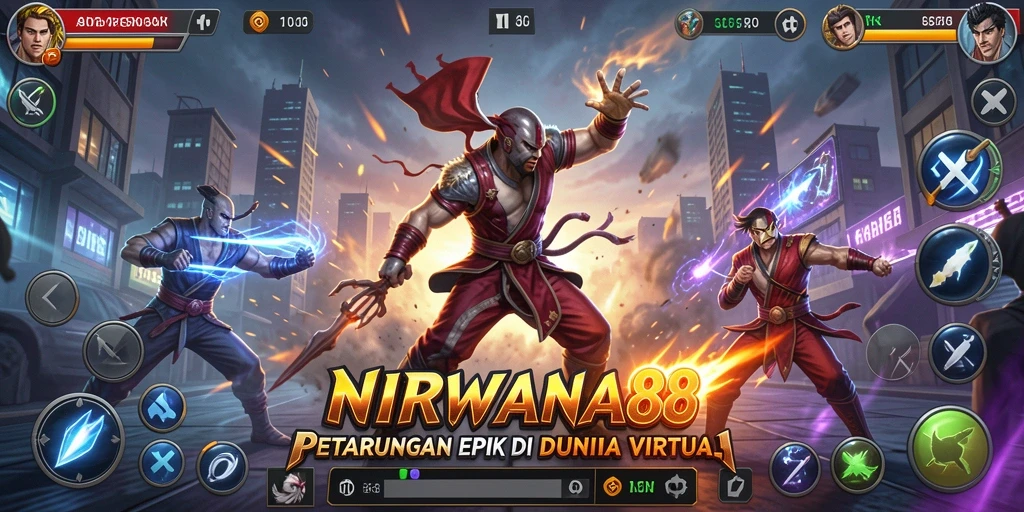 Tangkapan layar dari gameplay seru di NIRWANA88 saat pertarungan karakter.