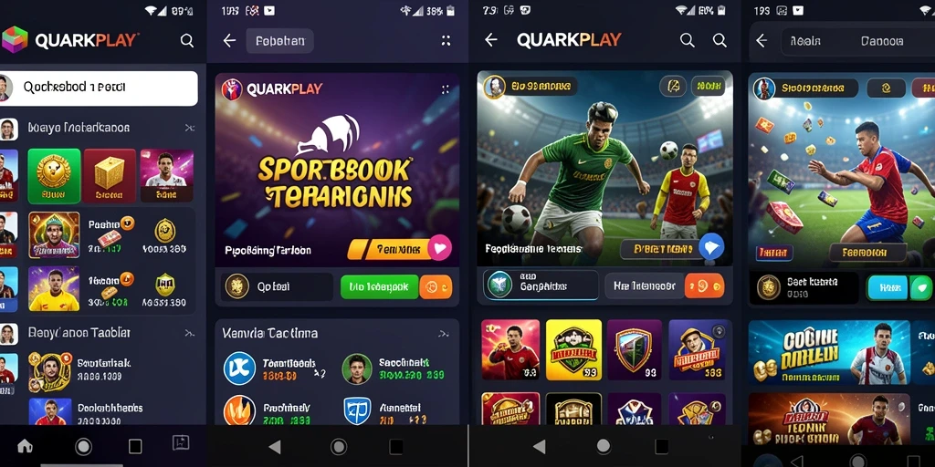 Tangkapan layar utama QUARKPLAY dengan tampilan taruhan olahraga yang menarik.