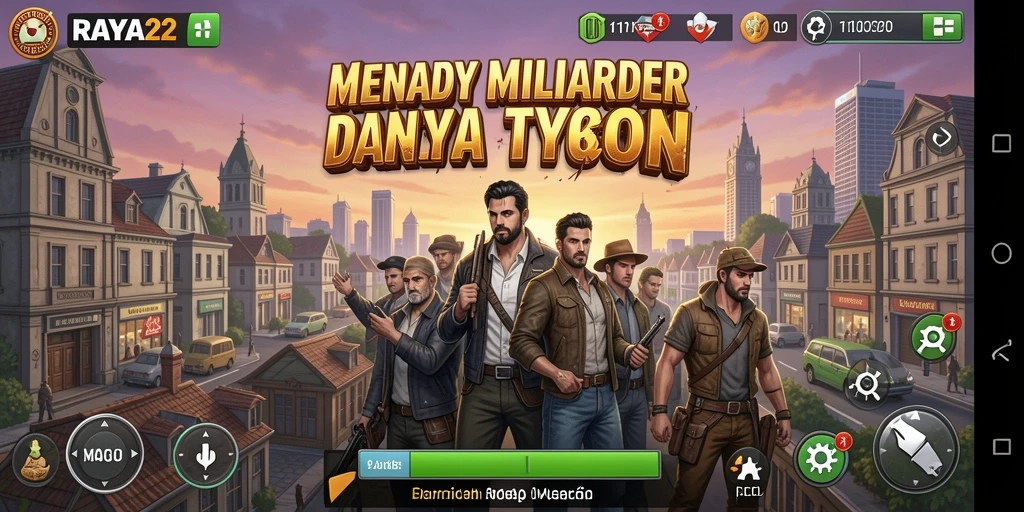 Tampilan gameplay <strong>RAYA22</strong> yang menampilkan manajemen bisnis yang seru.