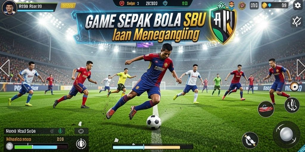 Screenshot RR999 menampilkan aksi seru di lapangan sepak bola.
