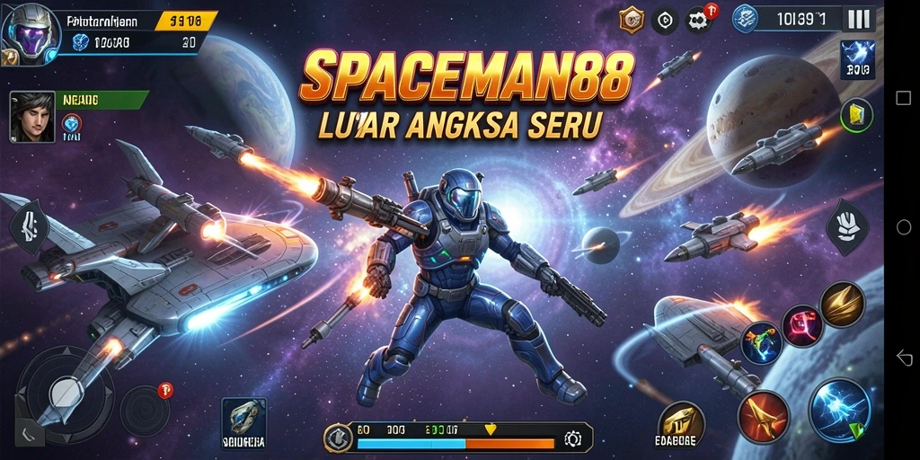 Gameplay seru dan dinamis dalam SPACEMAN88 dengan pertarungan luar angkasa.