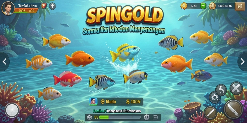 Tampilan menarik dari gameplay Tembak Ikan SPINGOLD.