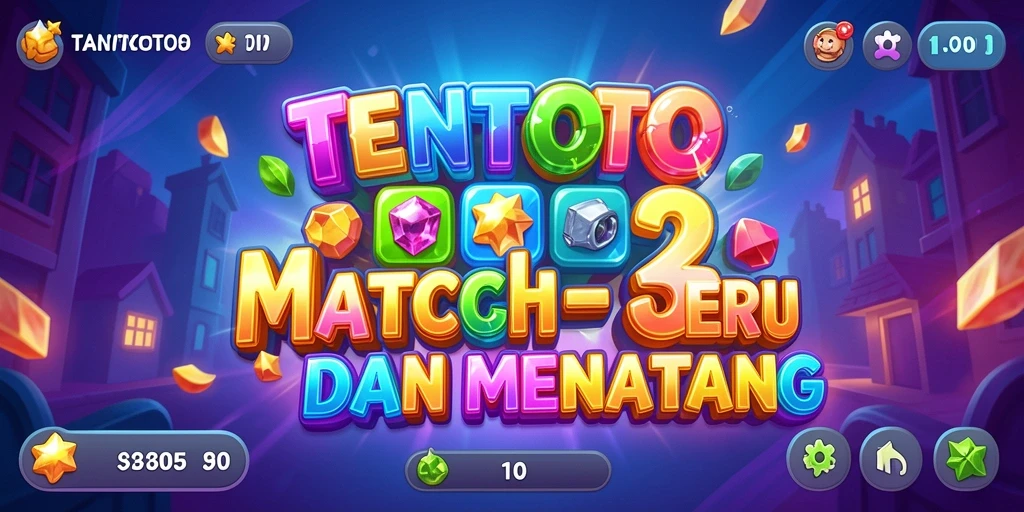 Screenshot TENTOTO yang menampilkan gameplay seru di level Match-3.