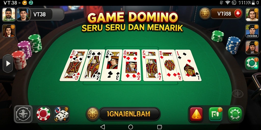 Tampilan utama gameplay Domino yang seru dan interaktif.